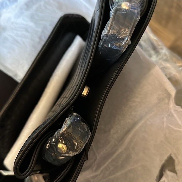 AOTA NWT Elena Vegan croc print crossbody bag‎ black - Picture 10 of 12